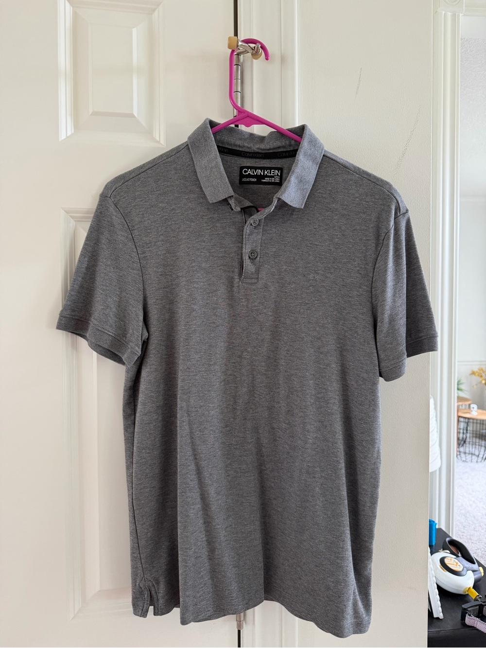 Calvin Klein Men's Heather Gray Polo